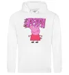 Мужская толстовка (худи) Peppa вогняний напис Белый фото