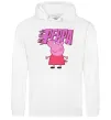 Женская толстовка (худи) Peppa вогняний напис Белый Женская толстовка (худи) Peppa вогняний напис Белый фото