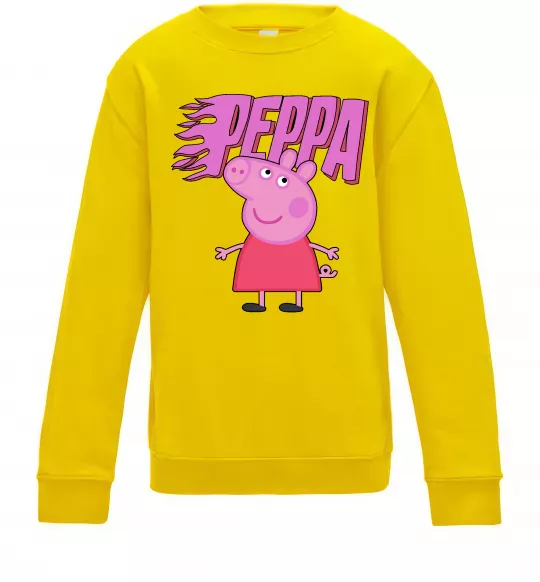 Дитячий світшот Peppa вогняний напис Сонячно жовтий фото