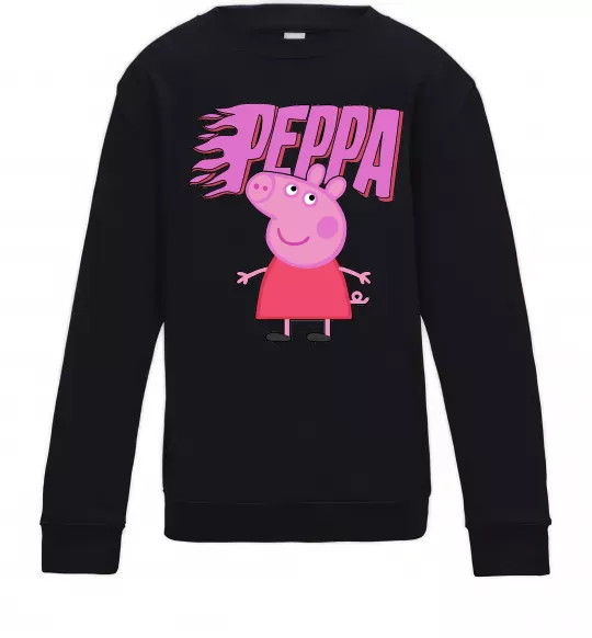 Дитячий світшот Peppa вогняний напис Чорний фото