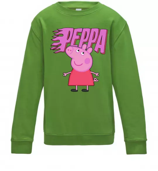 Дитячий світшот Peppa вогняний напис Лаймовий фото
