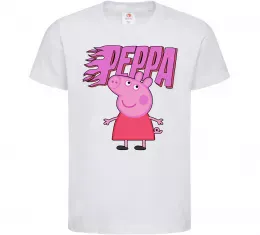 Детская футболка Peppa вогняний напис Белый фото