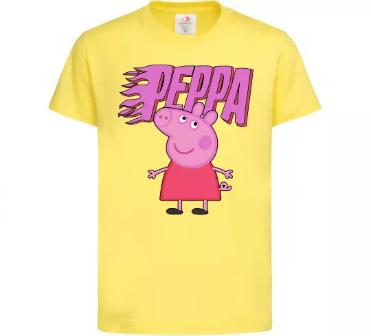 Детская футболка Peppa вогняний напис Лимонный фото