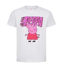 Детская футболка Peppa вогняний напис Белый фото
