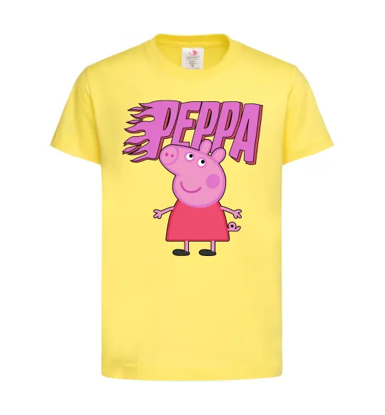 Дитяча футболка Peppa вогняний напис Лимонний фото