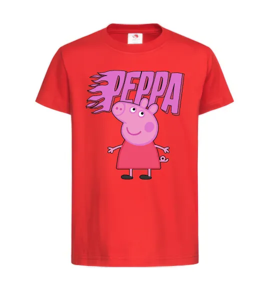 Дитяча футболка Peppa вогняний напис Червоний фото