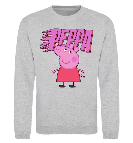 Свитшот Peppa вогняний напис Серый меланж фото