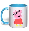 Чашка с цветной ручкой Peppa swag Голубой фото