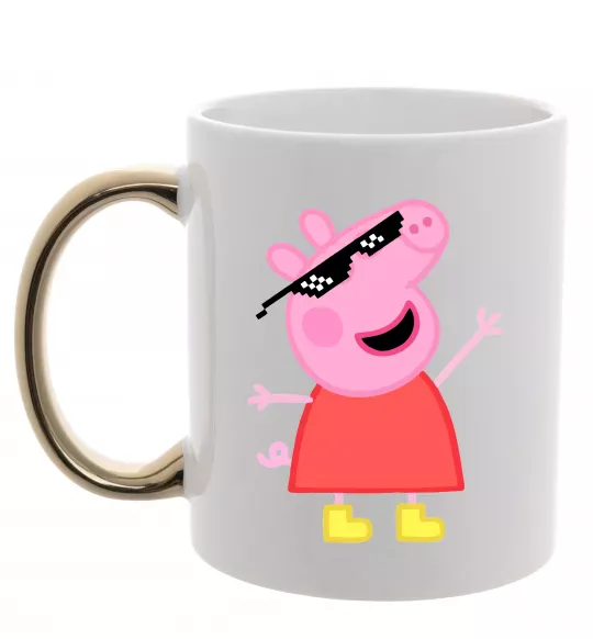 Чашка с цветной ручкой Peppa swag Золото фото