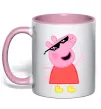 Чашка с цветной ручкой Peppa swag Нежно розовый фото