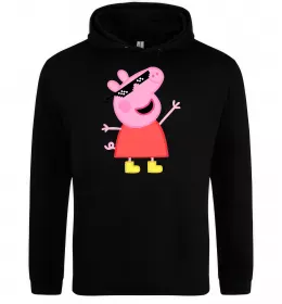 Мужская толстовка (худи) Peppa swag Черный фото