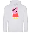 Мужская толстовка (худи) Peppa swag Серый меланж фото