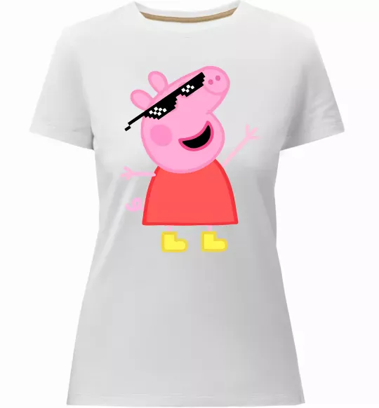 Женская премиум футболка Peppa swag Белый фото