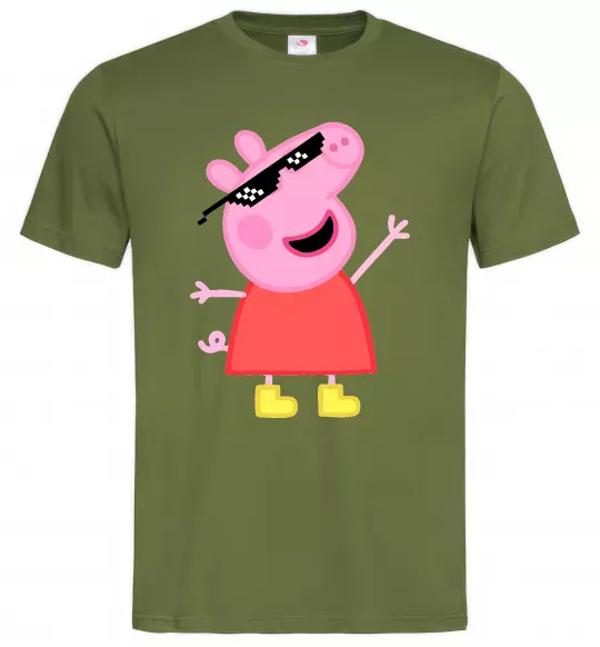 Мужская футболка Peppa swag Оливковый фото