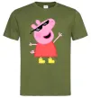Мужская футболка Peppa swag Оливковый фото