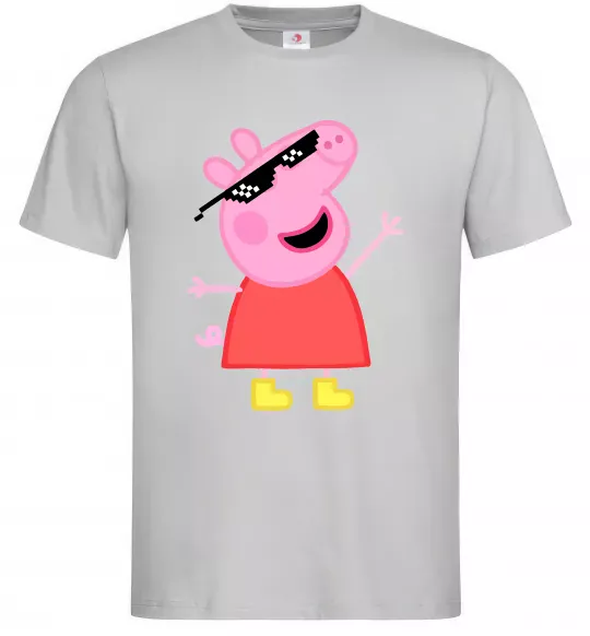 Мужская футболка Peppa swag Серый фото