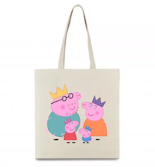 Еко-сумка Peppa family Бежевий фото