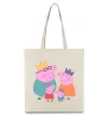 Еко-сумка Peppa family Бежевий фото