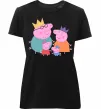 Жіноча преміум футболка Peppa family Чорний фото