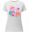 Жіноча преміум футболка Peppa family Білий фото