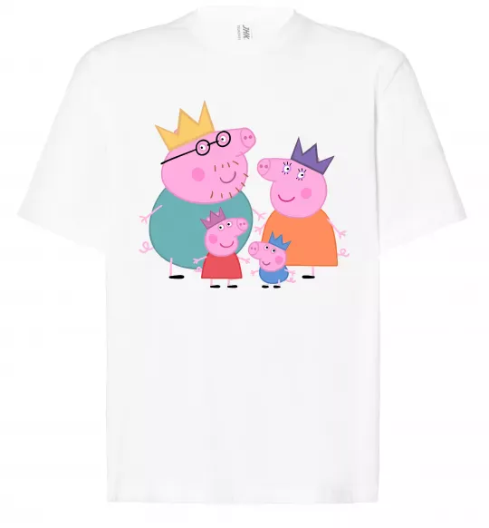 Футболка Оверсайз Peppa family Білий фото