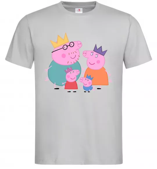 Чоловіча футболка Peppa family Сірий фото