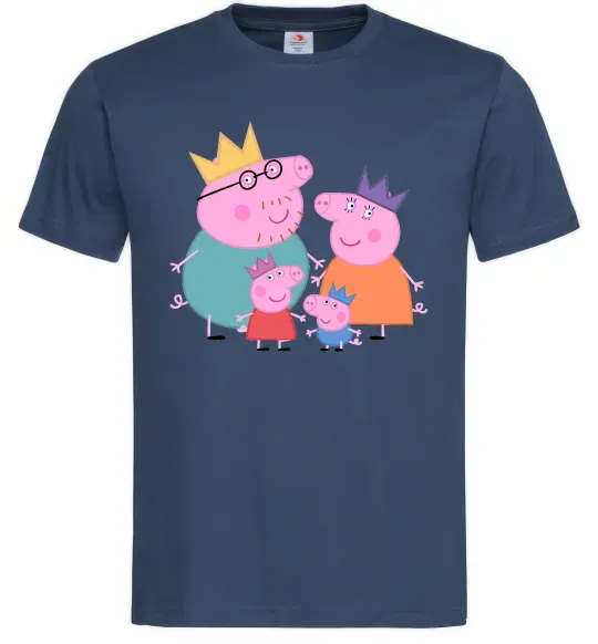 Чоловіча футболка Peppa family Темно-синій фото
