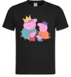 Чоловіча футболка Peppa family Чорний фото