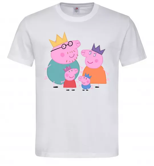 Чоловіча футболка Peppa family Білий фото
