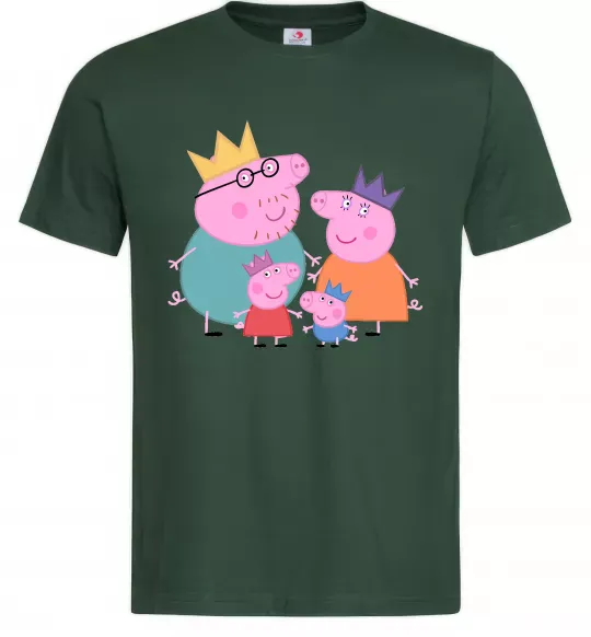 Чоловіча футболка Peppa family Темно-зелений фото