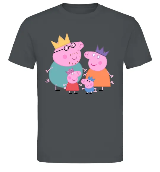 Чоловіча футболка Peppa family Графіт фото