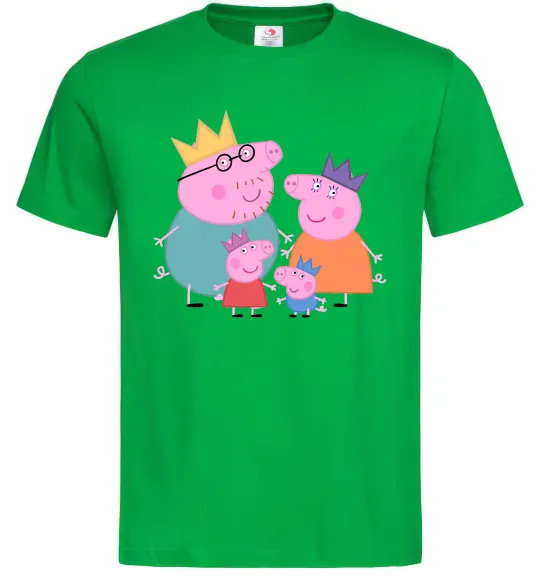 Чоловіча футболка Peppa family Зелений фото
