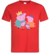 Чоловіча футболка Peppa family Червоний фото