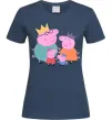 Женская футболка Peppa family Темно-синий фото