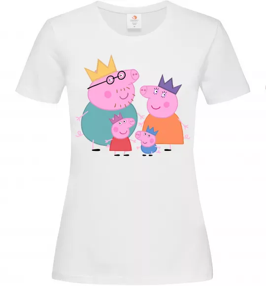 Женская футболка Peppa family Белый фото