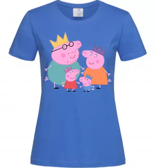 Женская футболка Peppa family Ярко-синий фото