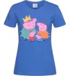 Женская футболка Peppa family Ярко-синий фото