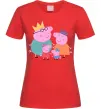 Женская футболка Peppa family Красный фото