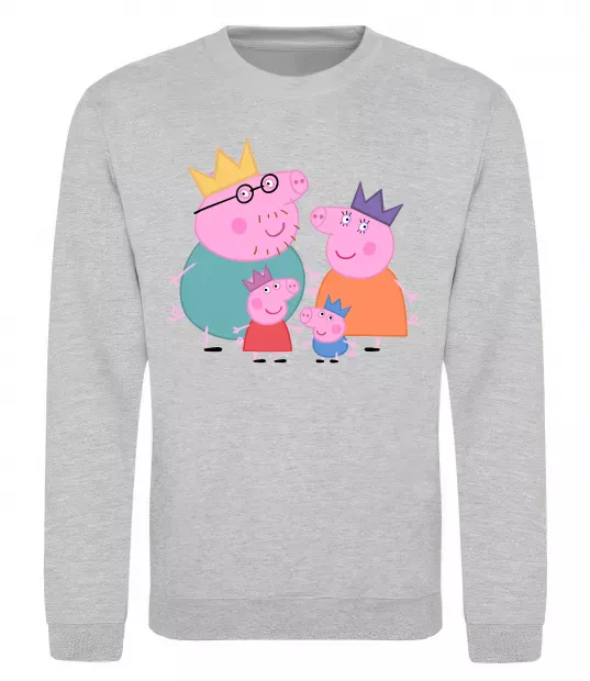 Свитшот Peppa family Серый меланж фото