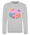 Свитшот Peppa family Серый меланж фото
