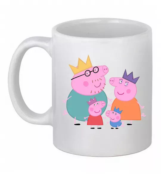 Чашка керамическая Peppa family Белый фото