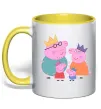 Чашка с цветной ручкой Peppa family Солнечно желтый фото