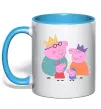Чашка с цветной ручкой Peppa family Голубой фото