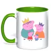 Чашка с цветной ручкой Peppa family Зеленый фото