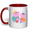 Чашка с цветной ручкой Peppa family Красный фото