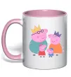 Чашка с цветной ручкой Peppa family Нежно розовый фото
