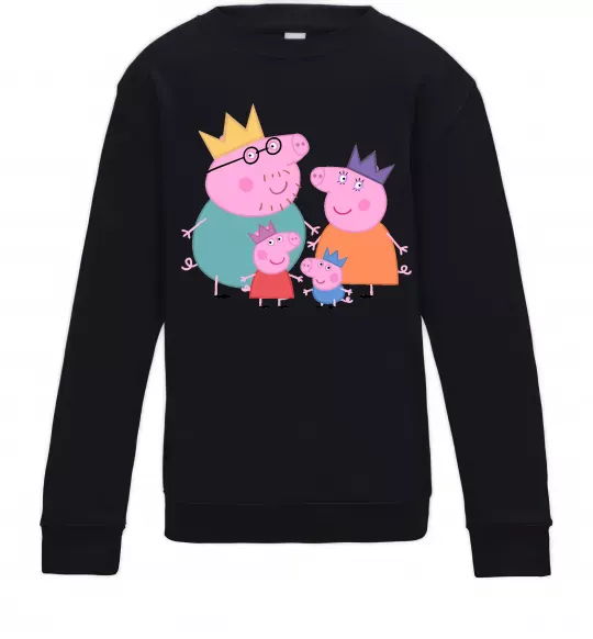 Детский Свитшот Peppa family Черный фото