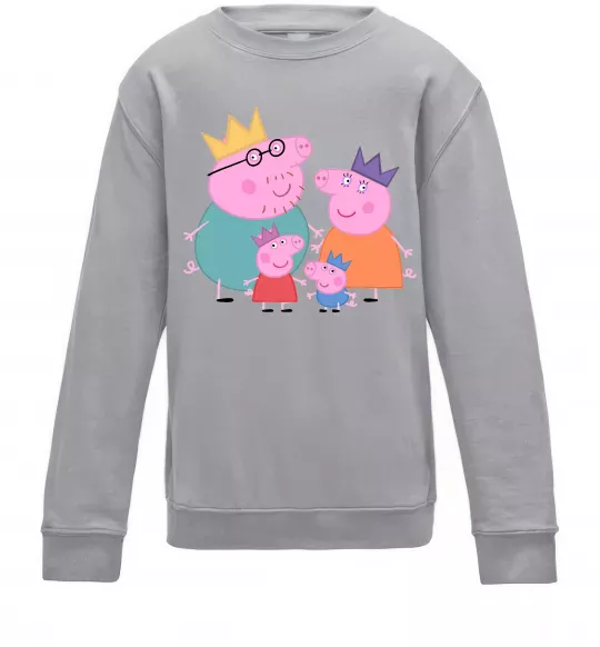 Детский Свитшот Peppa family Серый меланж фото