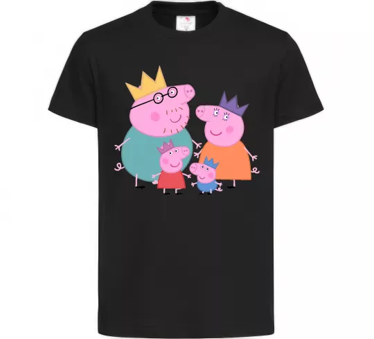 Детская футболка Peppa family Черный фото