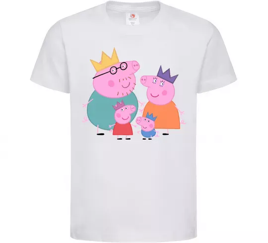 Детская футболка Peppa family Белый фото